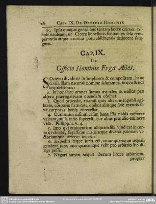 Cap. IX. De Officio Hominis Erga Alios