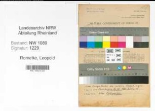 Entnazifizierung Leopold Romeike , geb. 22.07.1897 (Polizist)