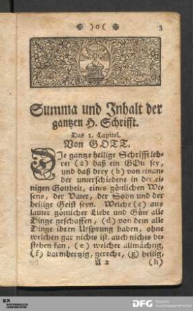Summa und Inhalt der gantzen H. Schrifft.