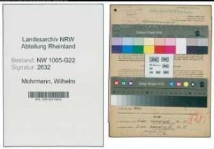 Entnazifizierung Wilhelm Mohrmann , geb. 12.01.1908 (Milchhaendler)