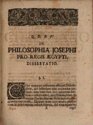 Diss. acad. de philosophia Josephi, pro-regis Aegypti