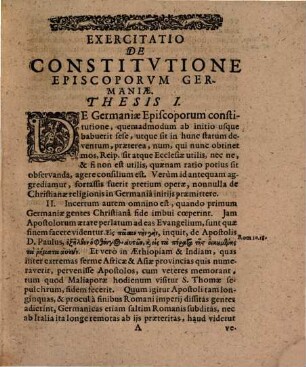 De Constitutione Episcoporum Germaniae. Exercitatio