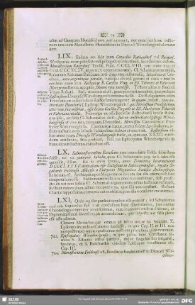 LXI. [Series Chronologica rerum praecipuarum hactenus prolatarum]