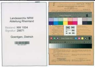 Entnazifizierung Dietrich Goentgen , geb. 26.04.1906 (Bueroangestellter)