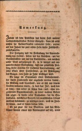Landwirthschaftliche Blätter von Hofwyl. 3. 1811