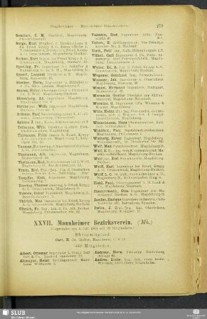 XXVII. Mannheimer Bezirksverein.