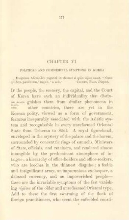 Chapter VI. Political and commercial symptoms in Korea