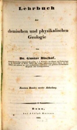 Lehrbuch der chemischen und physikalischen Geologie, 2,2