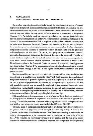 5. Conclusions – Rural-urban migration in Bangladesh