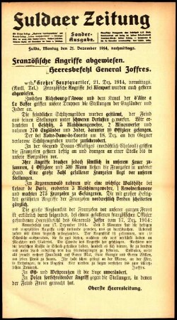 Ausgabe vom Montag, den 21. Dezember 1914.