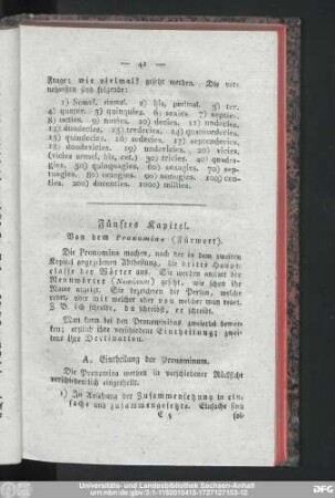 Fünftes Kapitel. Von dem Pronomine (Fürwort).