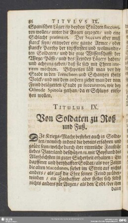 Titulus IX. Von Soldaten zu Roß und Fuß