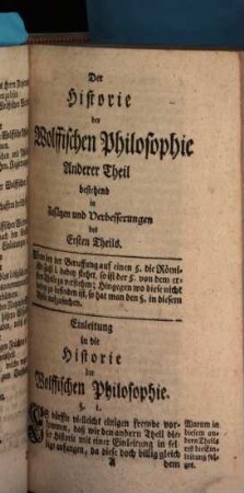 Ausführlicher Entwurff einer vollständigen Historie der Wolffischen Philosophie. 2