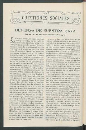 Defensa de nuestra raza
