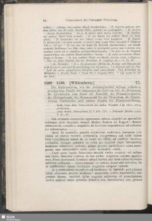 27. 1509-1510. [Wittenberg]