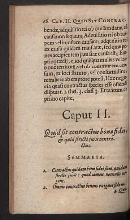 Caput II. Quid sit contractus bonafidei & quid stricti iuris contractus.