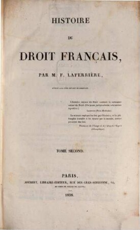 Histoire du Droit Français. 2