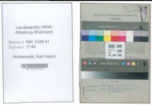 Entnazifizierung Karl Heinz Hohenwald , geb. 24.01.1922 (Polizist)