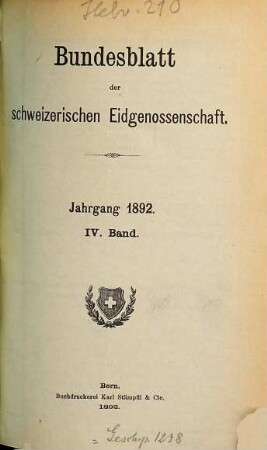 Bundesblatt. 44. 1892, 4