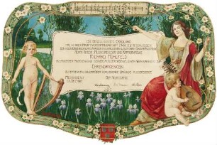 Richard Mühlfeld, Diplom über die Ernennung zum Ehrendirigenten des Männergesangvereins Erholung