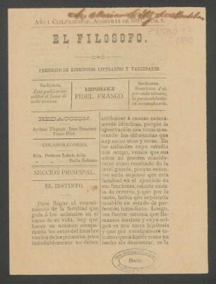 1893,1,9: año 1, núm. 9 (agosto 14 de 1893)