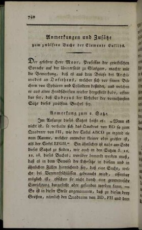 Anmerkungen und Zusätze zum zwölften Buche der Elemente Euklids.
