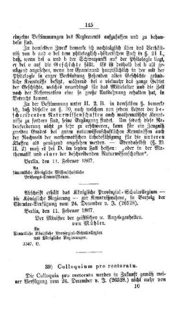 Colloquium pro rectoratu : [III. Gymnasien und Realschulen]