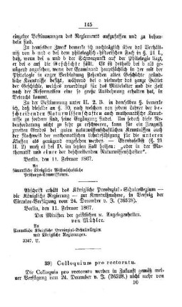 Colloquium pro rectoratu : [III. Gymnasien und Realschulen]