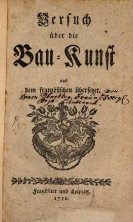 Versuch über die Baukunst
