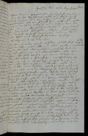 Freytag den 22ten August 1732
