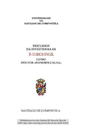 Discursos da investidura de D. Ulrich Engel como Doutor "Honoris Causa"