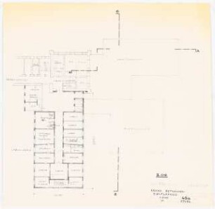 Evangelisches Diakonissenkrankenhaus Bethanien, Berlin-Kreuzberg Umbau. Hauptgebäude: Zielplanung 2. Obergeschoss 1:200 (Lichtpause von Inv.Nr. 36448)