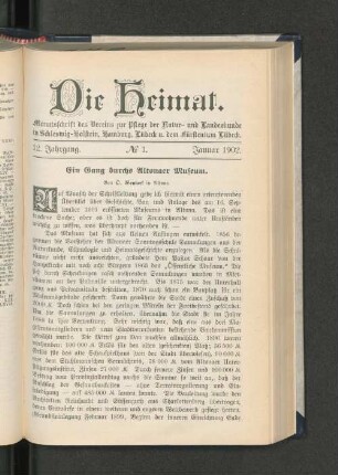 12. Jahrgang. No. 1. Januar 1902.