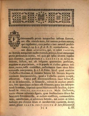 Procancellarius D. Ioannes Florens Rivinus ... solemnia doctoralia candidati clarissimi Ioannis Gottfridi Toepferi ... ipsis Calend. Mart. MDCCXXXXII. celebranda indicit : [praefatus de fideicommissis]