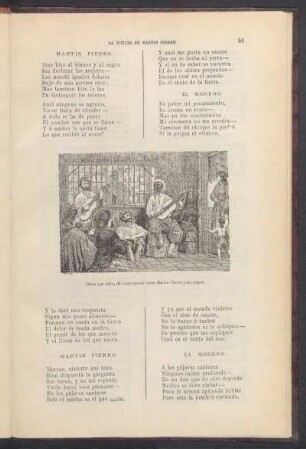 Canto por cifra, de contrapunto entre Martín Fierro y un negro [Ilustración]