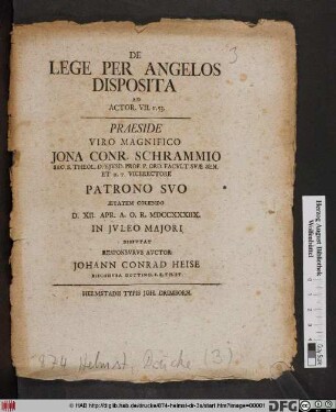 De Lege Per Angelos Disposita Ad Actor. VII. 53.