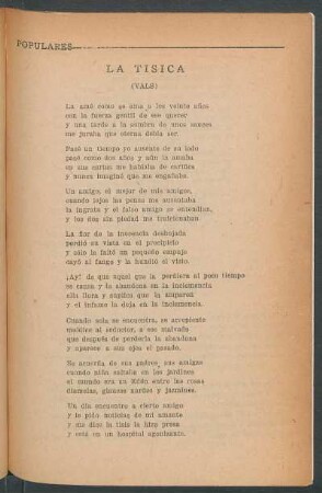 La tísica : (Vals)