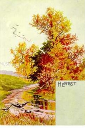 Postkarte mit Jahreszeiten-Motiv