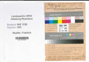 Entnazifizierung Friedrich Mueller , geb. 12.10.1908 (Ingenieur)