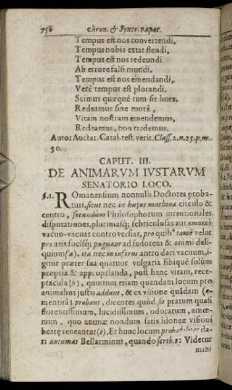 Caput III. De Animarum Iustarum Senatorio Loco