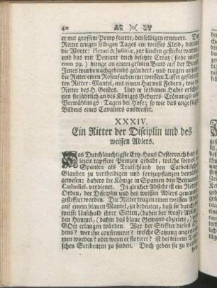 XXXIV. Ein Ritter der Disciplin und des weissen Adlers.