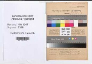 Entnazifizierung Heinrich Rellermeyer , geb. 21.09.1911 (Sekretaer)