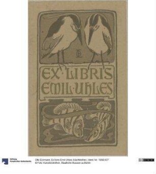 Ex libris Emil Uhles (Nachtreiher)