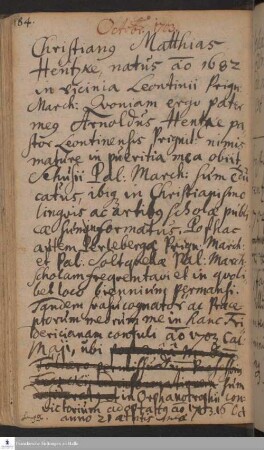 Lebenslauf von Christian Matthias Hentzke.