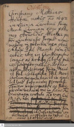 Lebenslauf von Christian Matthias Hentzke.