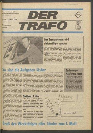 TRO-Betriebszeitung 'Der Trafo'; Nr. 16/1977 (18. April 1977)