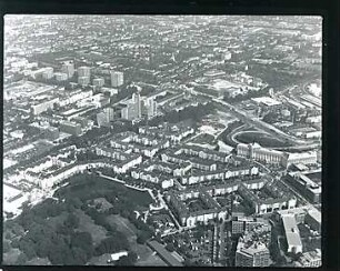 Hansjakob, Gottfried; München - Schwabing, Berliner Str.; Wohnanlage an der Berliner Straße (Schwabinger See) - Luftbild (nach Nordwesten)