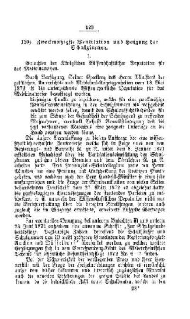 Zweckmäßigste Ventilation und Heizung der Schulzimmer : [I. Allgemeine Verhältnisse der Behörden und Beamten]