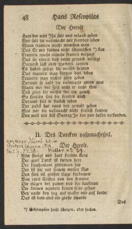 II. Des Turcken vaßnnachtspil.