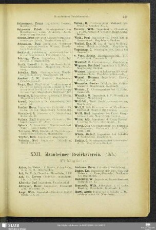 XXII. Mannheimer Bezirksverein.